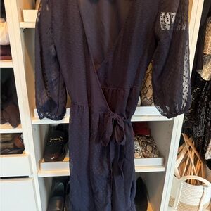 Elegant Navy Wrap Dress